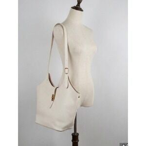 Miztique Isabelle White Vegan Leather Turn Lock Shoulder Bag